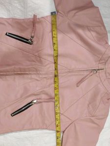 Pink Faux Leather Moto Jacket