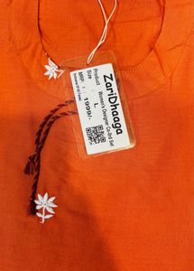 Orange Embroidered Kurti Set