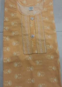 Pink / yellow Floral Print Kurta