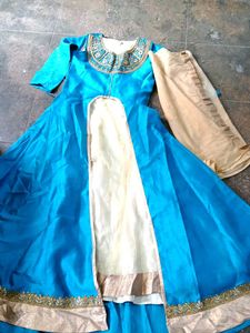 Teal Anarkali Dress with Dupatta