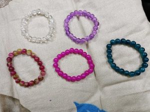 Colorful Beaded Stretch Bracelets - Set of 5