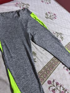 Gray Active Wear Capri For Running