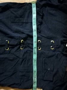 Stylish Blue Hooded Top