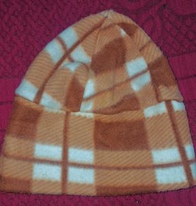 Plaid Fleece Beanie Hat