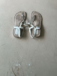 White Rhinestone Thong Sandals