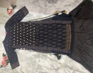 Black Printed Kurta