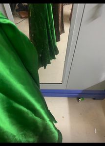 Green satinskirt Chaniya Navratri
