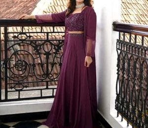 Burgundy Crop Top Skirt Set
