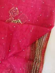 Hot Pink Beaded Dupatta