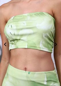 New Green Floral Two-Piece Set(Bargainable)