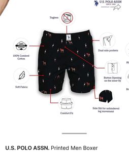 Pure Cotton Us Polo Assn. Printed Boxer For Men