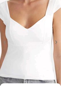 Sweetheart Neckline White Top