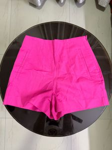 Zara Hot Pink High-Waisted Shorts