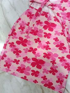 Pink Floral Mini Dress