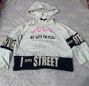 aesthetic y2k grey crop hoodie / jacket 🎀✨