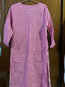 Pink And White Chikankari Patch Work