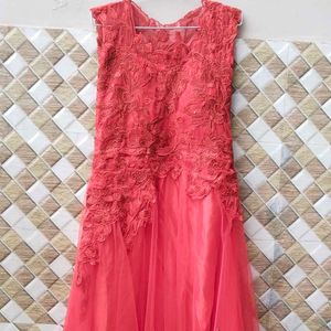 Elegant Coral Party Gown