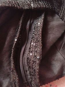 Black Fancy Blouse Length -13 Inch With Side Chain