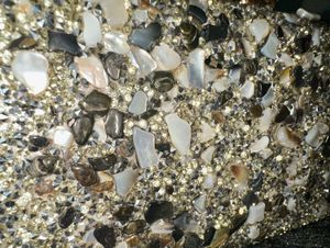 Embellished Stone Clutch with Crystal Knob