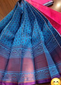 Silk Saree - Blue and rose pink 💙🩷
