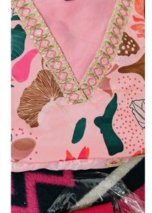 Pink Floral Kurta Set