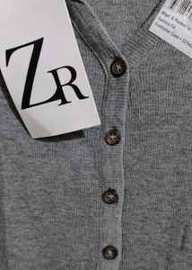 Gray Button-Down Top