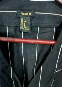 Forever 21 V Neck Striped Shirt