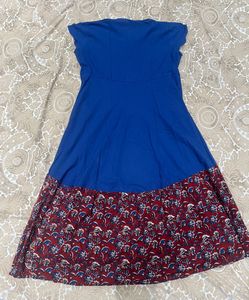 Blue &amp; Red Print Dress