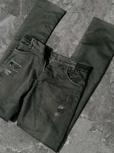 Olive Green Slim Fit Jeans
