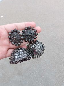Black Jhumka Earrings