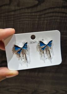 Mini Blue Butterfly Earrings