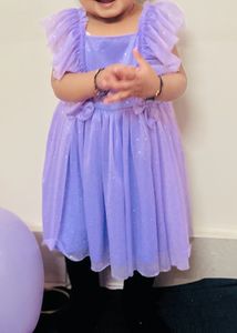 Beautiful Lavender Frock With Cotton Inner