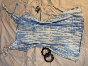 Blue And White Tie-Dye Knot Short Kurti