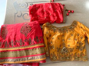 Very Beautiful Lehenga Choli With Dupatta And Heavy Work On Blouse Of Xl Size