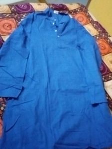 Blue Cotton Kurta With Pajama