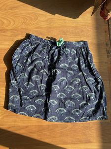Navy Blue Printed Skirt for Girls