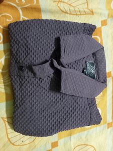 FAB : Men Self Design Casual Shirt (purple )