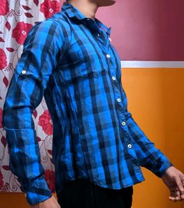Blue Checkered Shirt - Size S | Smart Casual Fit