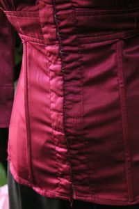 Elegant Magenta Satin Corset Shirt