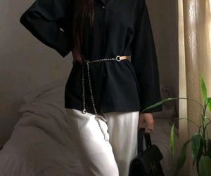 Combo Black Flare Leg Trousers &amp; H&amp;m Shirt