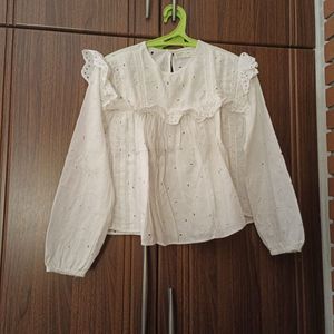 Zara chikan shirt mild defect