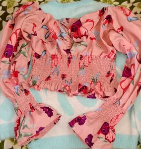 Floral Smocked Crop Top