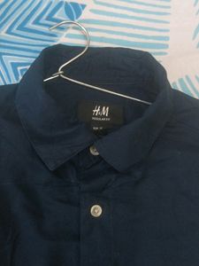 Navy Blue H&amp;M Cotton Shirt