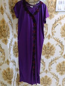Honeymoon Night Gown - Satin Purple