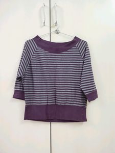 Smart Purple Grey Top Cum Offshoulder Top