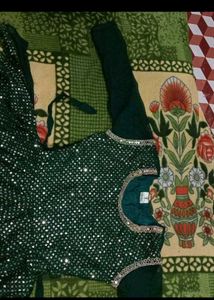 New Green Dress With Dupatta And Plazzo
