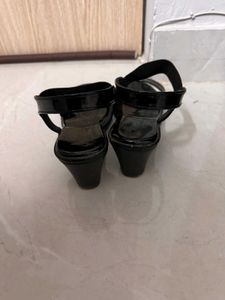 Black Patent Ankle Strap Sandals
