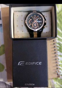 Edifice Black &amp; Gold Chronograph Watch