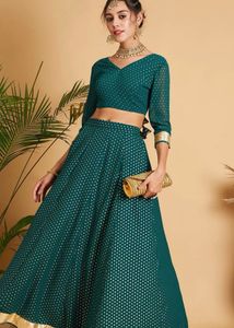 Green Embellished Lehenga Choli