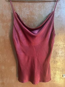 Burgundy Satin Cami Top